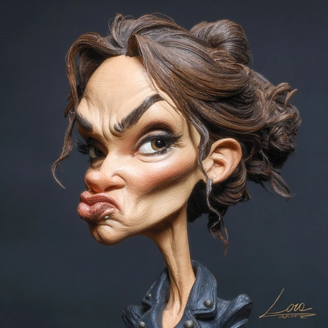 Lauren Lolo Wood Caricature Realistic Portrait