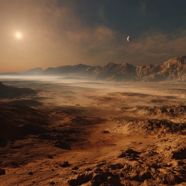 Mars Landscape Illustration of a Martian Atmosphere