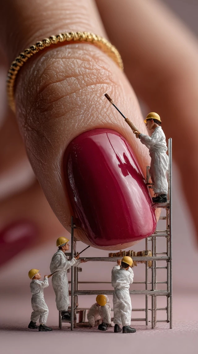 Macro Photography Miniature Nail Polish Workers