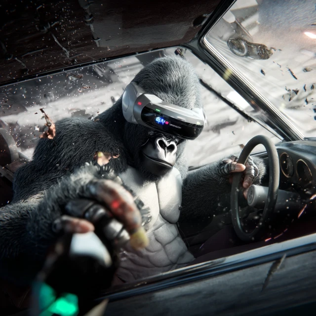 Cyborg Gorilla in Coupe Cyberpunk Sony Ericsson