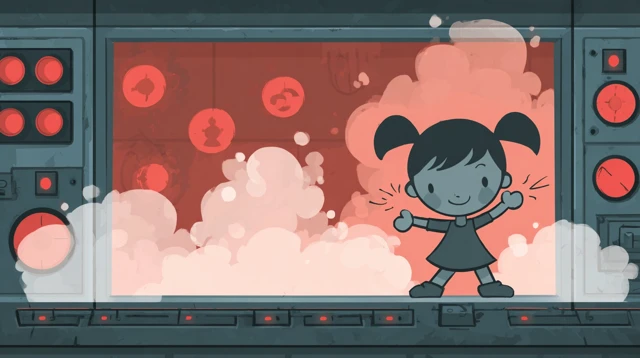 Cartoon Control Panel Emergency Child Rescue