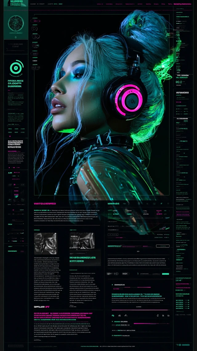 Virtual DJ Landing Page Cyberpunk UI Design