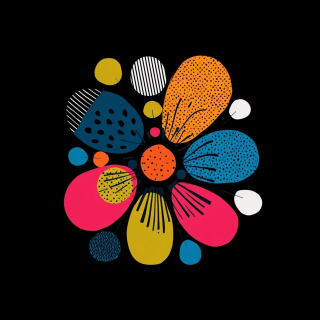 Yayoi Kusama Style Flower Vector Graphic