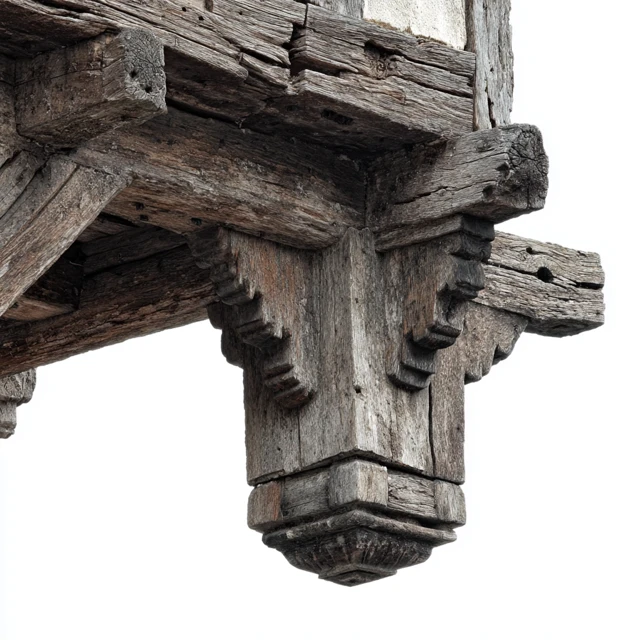 Medieval Building Wood Details Photo