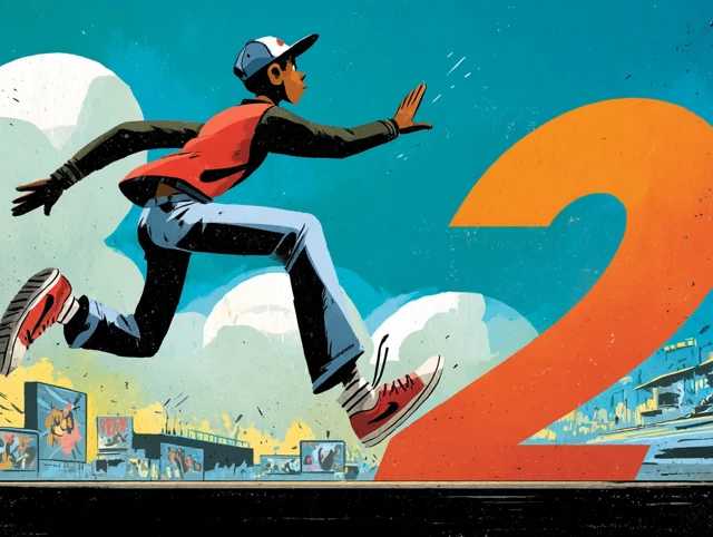 Break Dancer and Number Two Comic Book Illustration