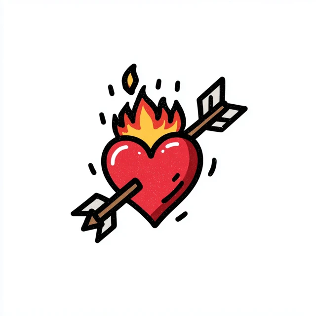 Heart with Arrow TShirt Design