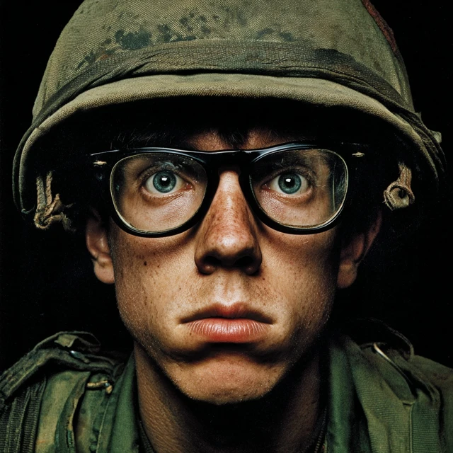 Vietnam War Soldier Portrait Hyperreal
