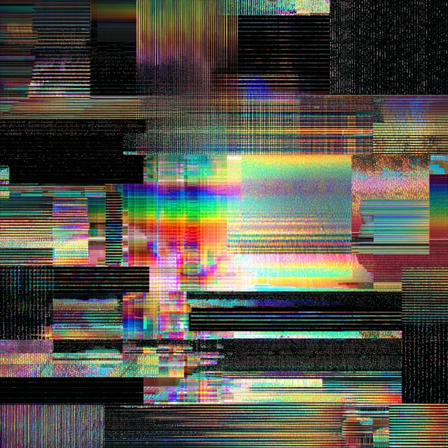 Digital Glitch Art Prismatic Static Patterns