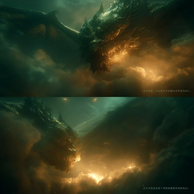 Majestic Dragon in the Clouds Epic Fantasy Scene