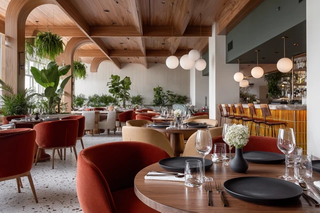 Fine Dining Restaurant Interior Design Editorial Photo