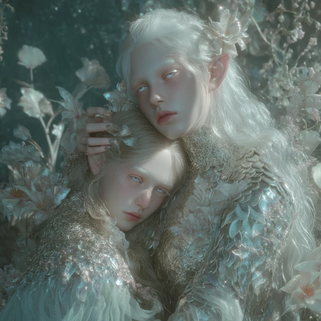 Elven Queen and Prince Dreamlike Portrait