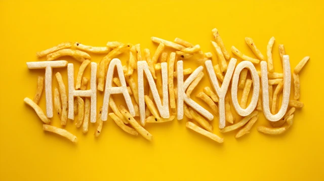 Thank You Message Made of French Fries