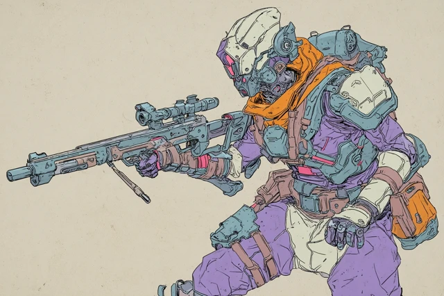 Futuristic Cyberpunk Soldier Concept Art