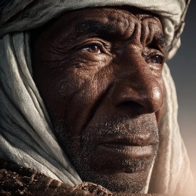 Nubian Elder Portrait Resilience and Heritage