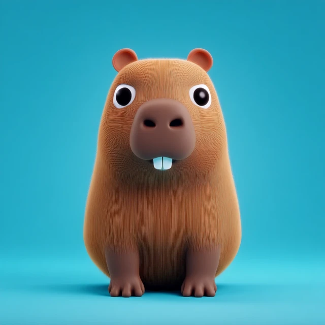 Cute 3D Cartoon Capybara Illustration