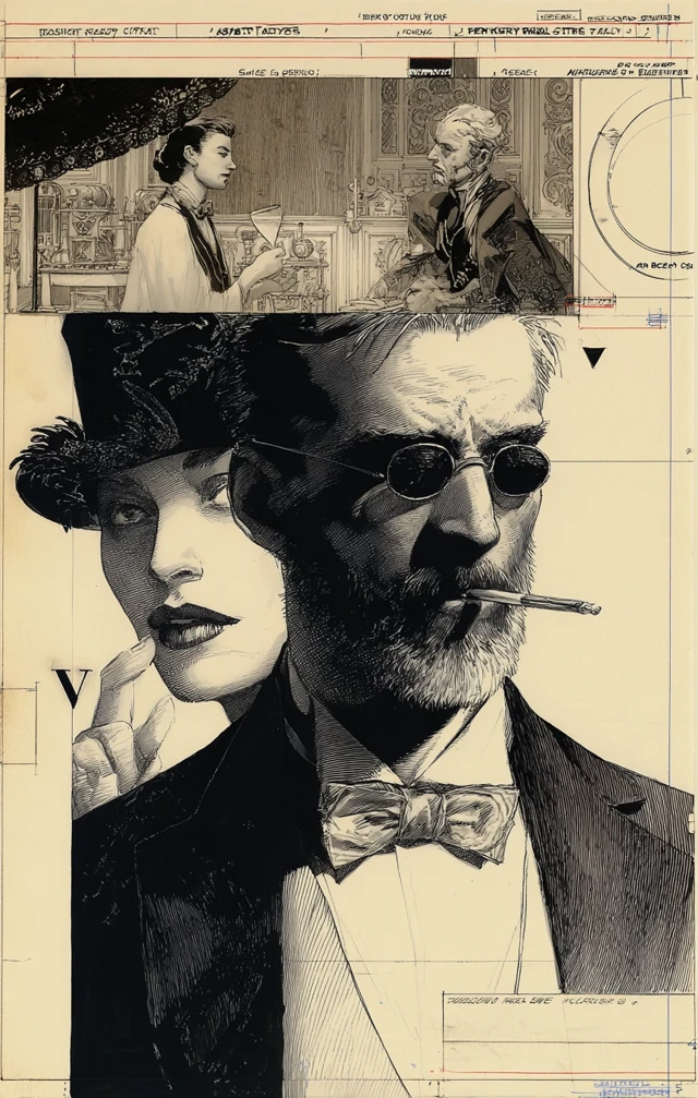 Murder Mystery Comic Panel Illustration