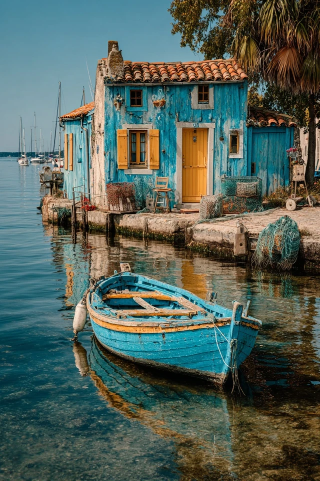 Fishing Hut on a Harbor Summer Vacation Photo