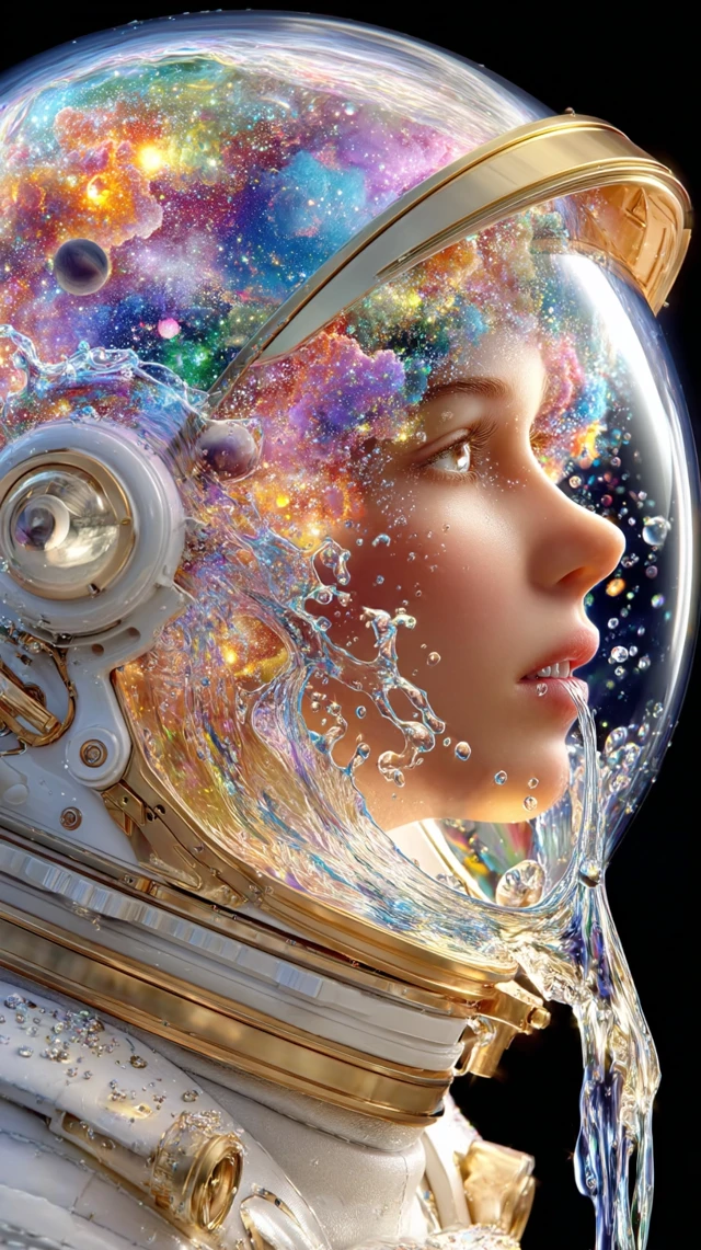 Astronaut Helmet Space Cosmic Surreal Art