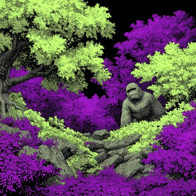 Bigfoot Manga Art Dark Fantasy Illustration