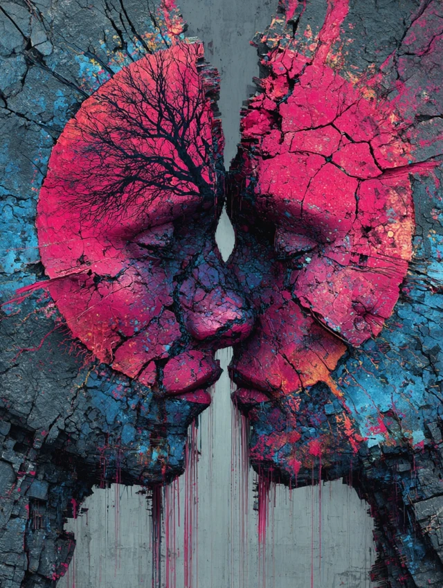 Splitting Hands Abstract Art