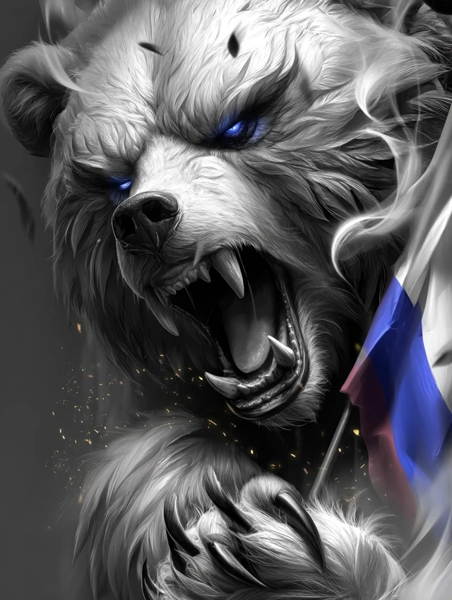 Furious Bear Roaring Powerful Claw