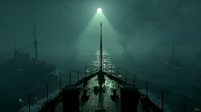 Kniaz Suvorov Battleship Pre Combat Foggy Scene