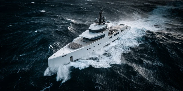 Superyacht in Lofoten Islands Research Vessel
