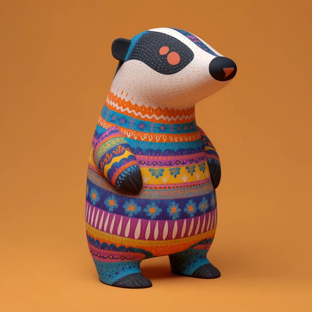 Cute Cartoon Badger Ceramic Model Folk Art