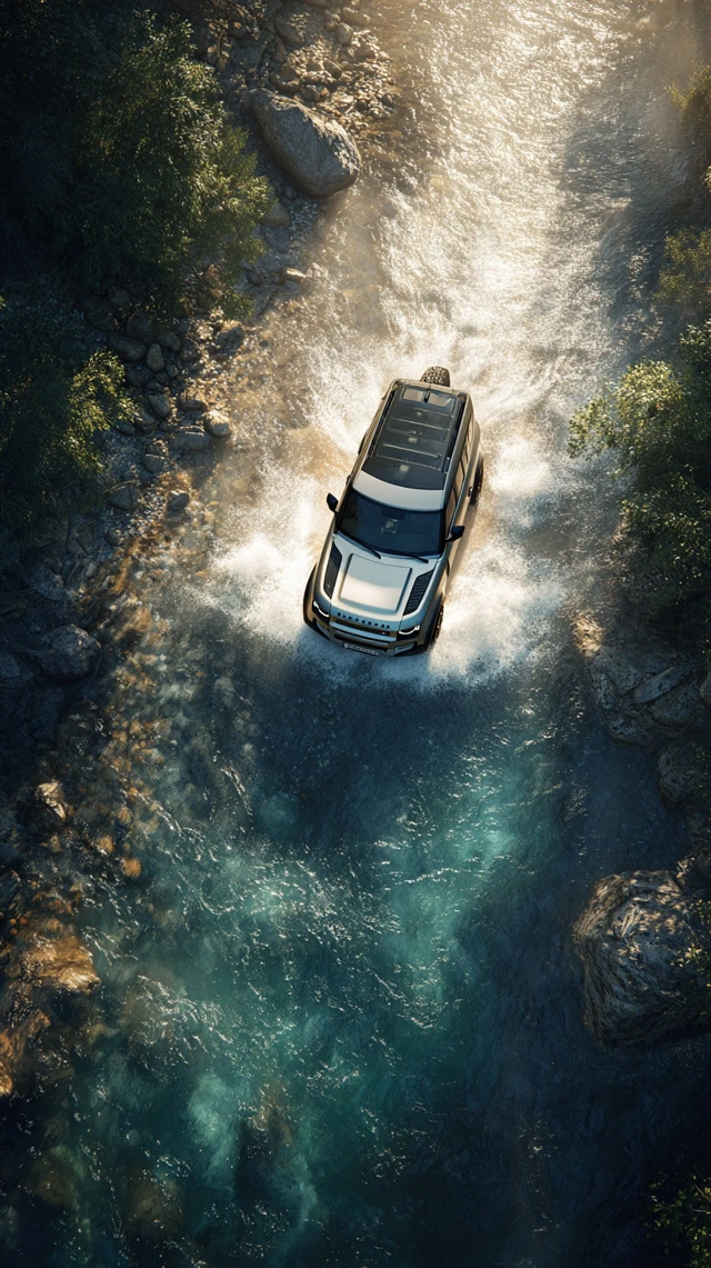 Offroad SUV Crossing River Photography