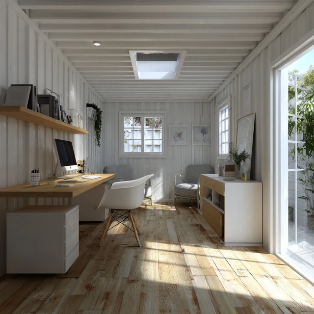 Modern Office Interior Design Prefab White Wood Room
