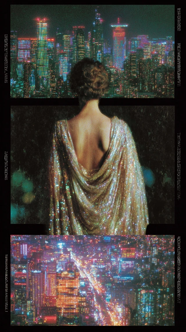 Cyberpunk Fashion with Neon Lights and Glitter