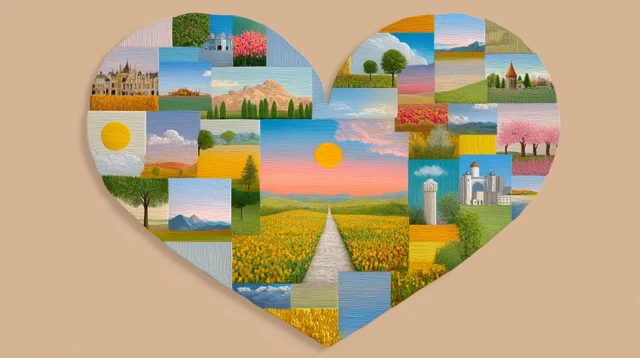 Global Heart of Kindness A Collage of Compassion