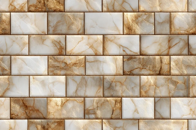Marble Tile Texture Background Gold and White