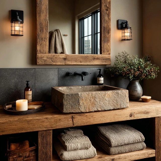 Rustic Bathroom Mirror Design Ideas