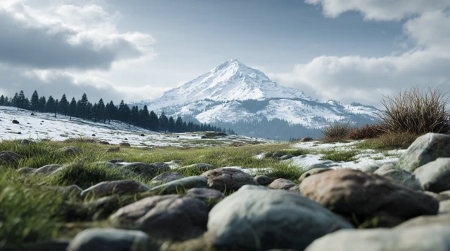 Snowy Mountain Landscape Photography
