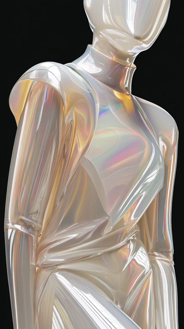 Ethereal Glass Woman: Futuristic Art