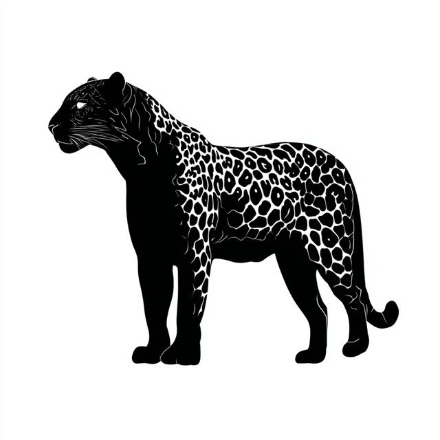 Amur Leopard Silhouette Minimalist Design
