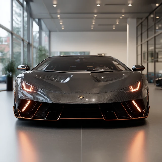 Lamborghini Temerario Supercar in Showroom 3D Render