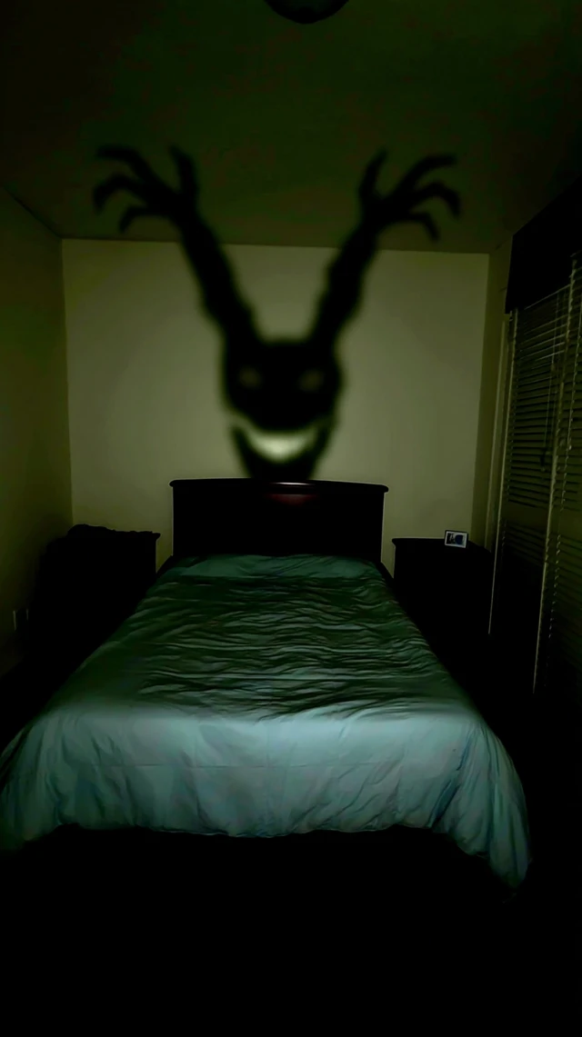 Devils Shadow in Bedroom Scary Image