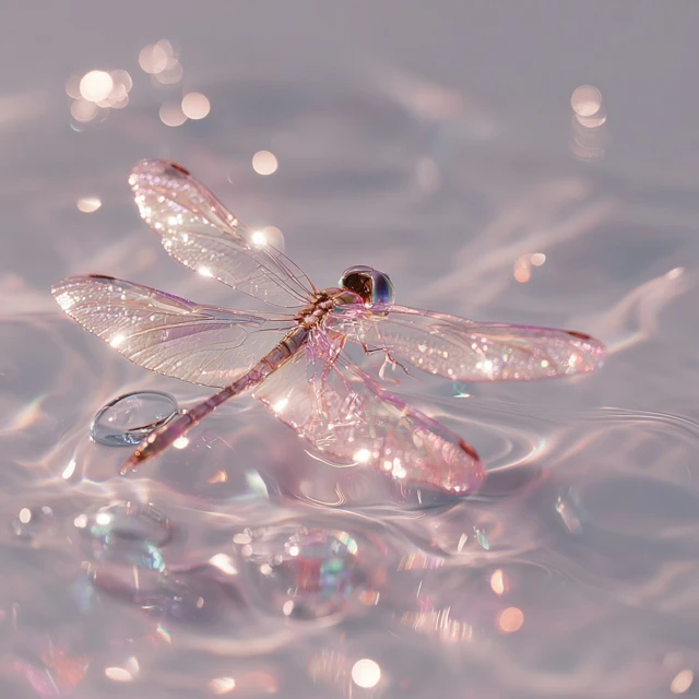 Dreamy Dragonfly on Water Y2K Aesthetic
