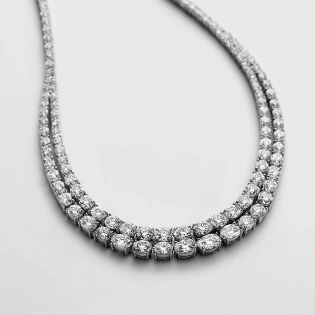 White Gold Diamond Necklace Elegant Design