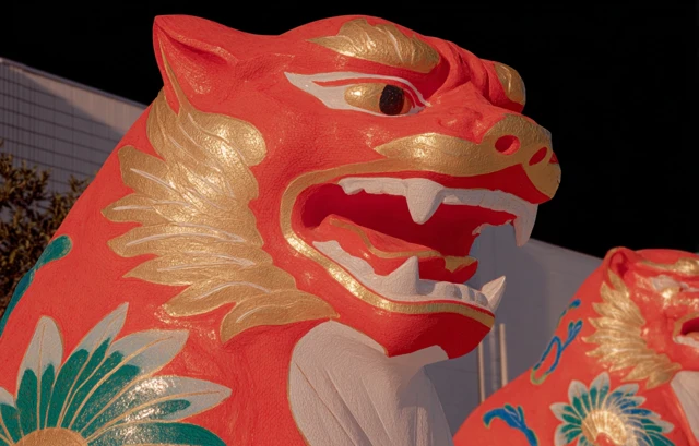 Lion Statues in Sapporo Japan Colorful Cartoon Art