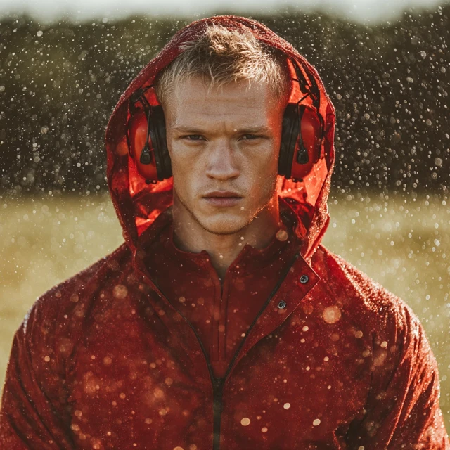 Shooting Instructor in the Rain Tactical Earmuffs
