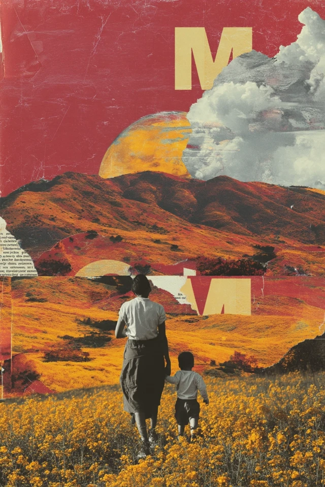 Mothers Day Art: Emotional Tribute, Collage, Marigolds