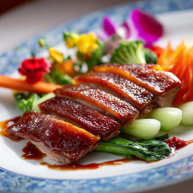 Peking Duck Photography Delicious Food Dish with Vegetables