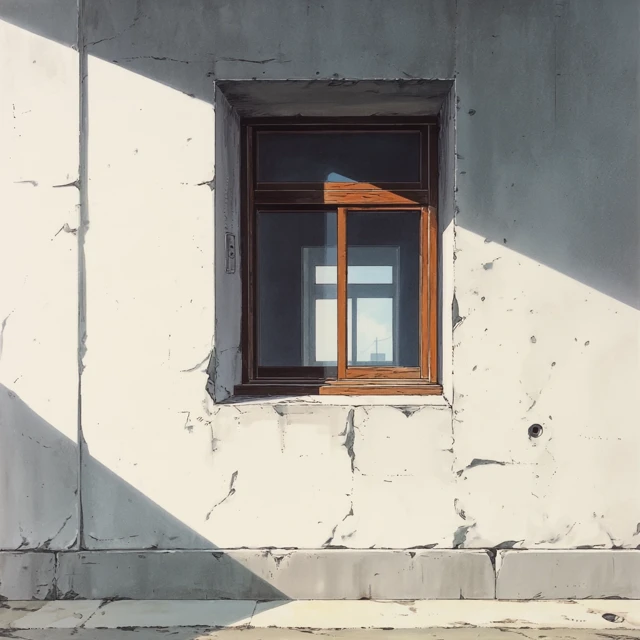 Anime Cement Wall with Window