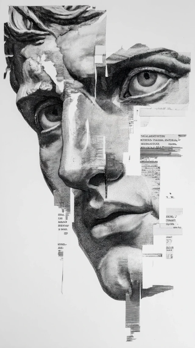 Classic Art Modern Twist Face Portrait