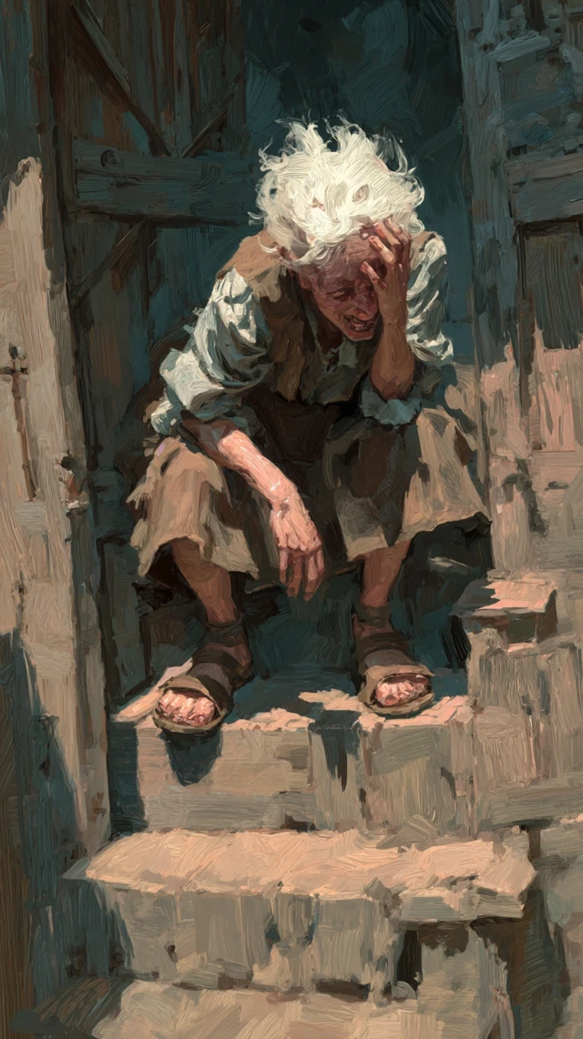 Woman in Distress Oil Painting