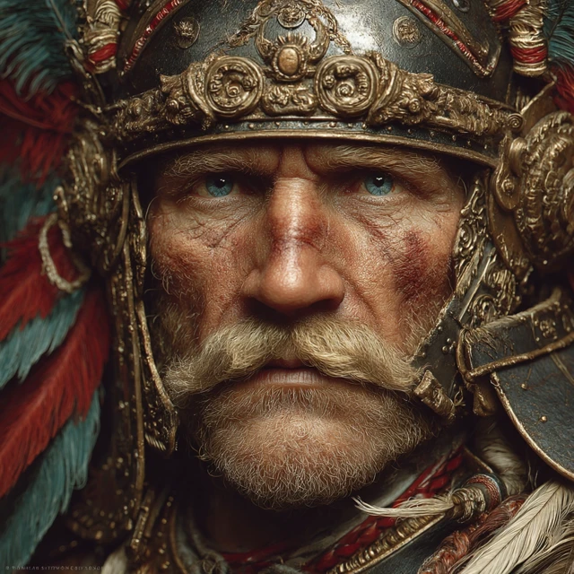 Photorealistic Portrait of a Guard Captain from 900 BC