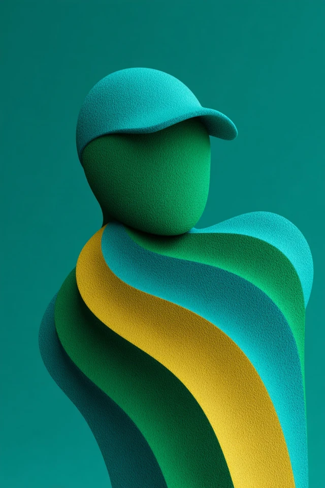 Abstract Minimalist Golf Swing Design